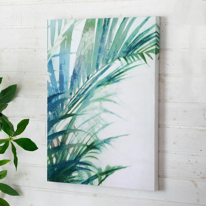 楽天市場 アートパネル Tropical Leaves 南国の葉 キャンバス アート 幅45cm 高さ60cm 長方形 絵 抽象画 ウォールデコレーション 壁掛け イラスト ボタニカル ヤシの木 パームリーフ 葉っぱ グリーン おしゃれ モダン 北欧 韓国 韓国インテリア 海外インテリア