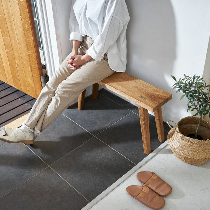 楽天市場】ベンチ ウッドベンチ 古材 チーク ウッド 約 W 75.5 × D 20  