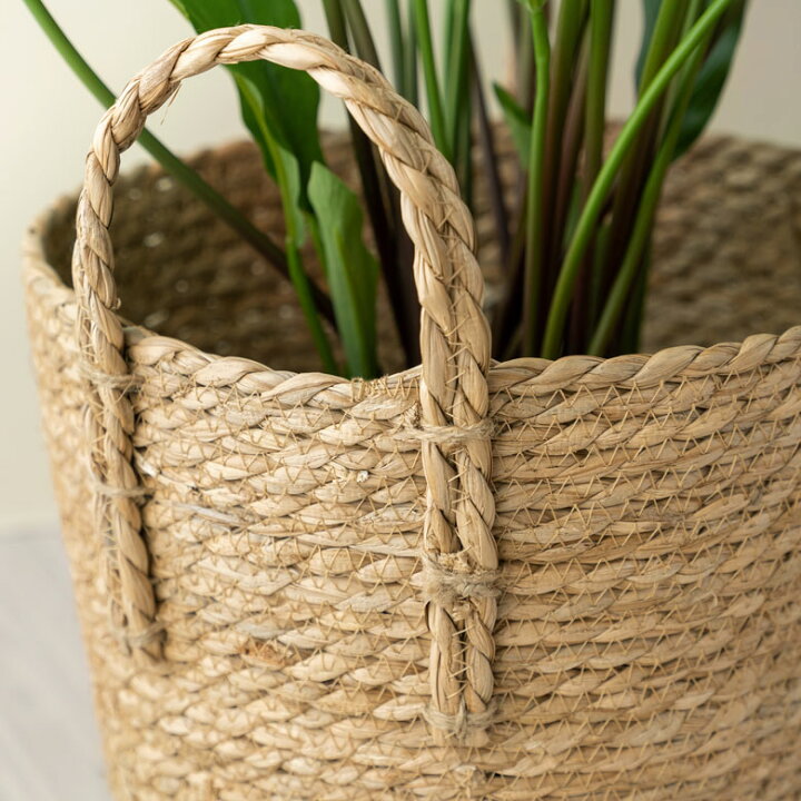 かごバスケット かご 取っ手付き 収納バスケット ラッシュ製 い草 Lサイズ 約 W 29 × D 29 × H 24 cm かご 籠 丸 円形 丸型 プランターカバー 鉢カバー 荷物入れ 深め 8号 9号 観葉植物 北欧 おしゃれ 西海岸 かごバスケット かご 取っ手付き 収納バスケット ラッシュ製 い草 Lサイズ 約 W 29 × D 29 × H 24 cm かご 籠 丸 円形 丸型 プランターカバー 鉢カバー 荷物入れ 深め 8号 9号 観葉植物 北欧 おしゃれ 西海岸