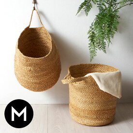 【最大500円クーポン】 バスケット 吊り下げ かご ジュート 麻 マチ広 円形 Mサイズ 約 W 30cm D 30cm H 30cm ハンギングバスケット カゴバスケット 吊るす 収納 壁掛け 収納かご ハンギング プランター 観葉植物 キッチン収納 トイレットペーパー収納 おしゃれ 北欧[34567]