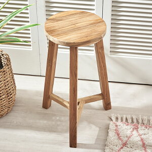 スツール チークウッド 天然木 木製 ハイタイプ 古材 約 W 40cm D 40cm H 60cm 椅子 チェア プランタースタンド ラウンドスツール いす イス ダイニングチェア 花台 フラワースタンド 飾り台 鉢置