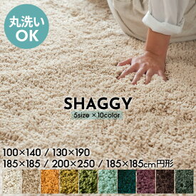 夏 洗える ラグ シャギーラグマット 滑り止め付き 100×140〜200×250cm 長方形 正方形 円形 マイクロファイバー 厚手 ラグカーペット ホットカーペット対応 床暖房 絨毯 洗濯可 シャギーラグ 北欧 西海岸インテリア サーフスタイル カリフォルニアスタイル [A100-200x250]