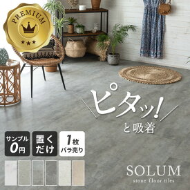 フロアタイル 置くだけ 大理石 石目調 1枚ばら売り 単品 賃貸OK 床材 フローリングマット 床タイル 吸着 貼ってはがせる 接着剤不要 敷くだけ 床 DIY リフォーム 模様替え 簡単 おしゃれ 置き敷きタイプ マーブル ストーン調 グレー ホワイト リゾート SOLUM ソルム [84]