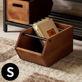 収納ボックス 木製 ウッドコンテナボックスS 木製 ボックス ウッドボックス 木箱 収納 小物入れ 引き出し スタッキング パイン材 両面使用可能 見せる収納 隠す収納 持ち手付き リビング キッチン おしゃれ ナチュラル ヴィンテージ カフェ風 インダストリアル 男前 [h-6]