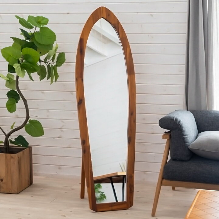 楽天市場】ミラー スタンドミラー 高さ160cm 木製 飛散防止ミラー 【新品】サーフミラー
