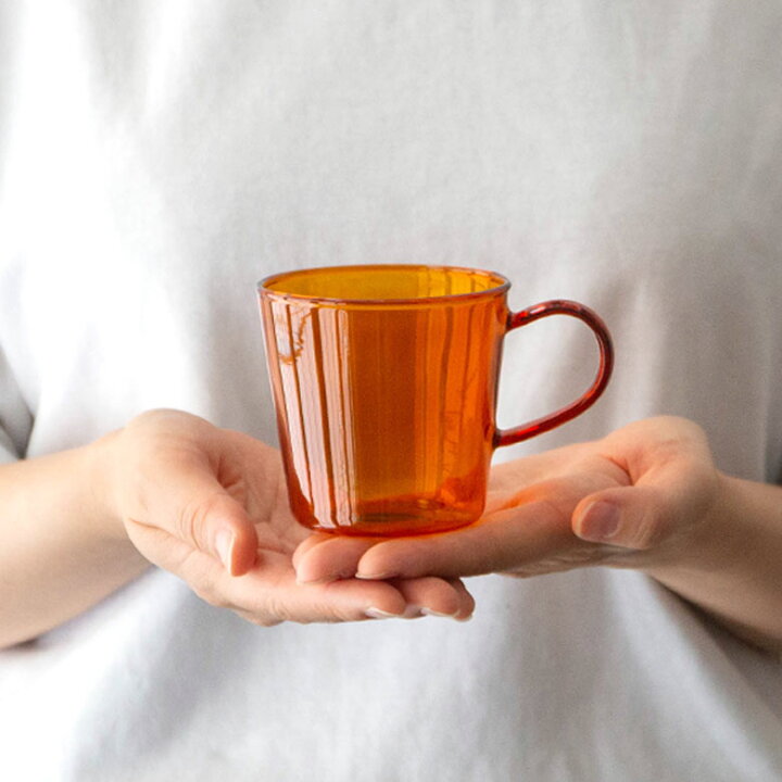 楽天市場】マグカップ マグ ガラス 200ml オレンジ ブルー ガラス  