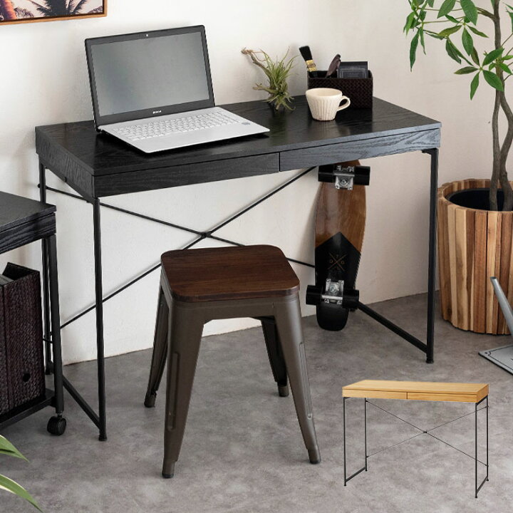 楽天市場】デスク パソコンデスク スチール 木製 W 100 × D 45 × H 73  