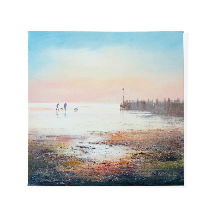 楽天市場 アートパネル ビーチ 風景 キャンパス パネル ビーチ 海 散歩 イラスト 約 W 40cm D 40cm H 2 7cm アート キャンパスアート 絵画 壁掛け プリント 油絵風 浜辺 波 夕暮れ ウォール デコレーション 北欧 インテリア おしゃれ リゾート サーフ