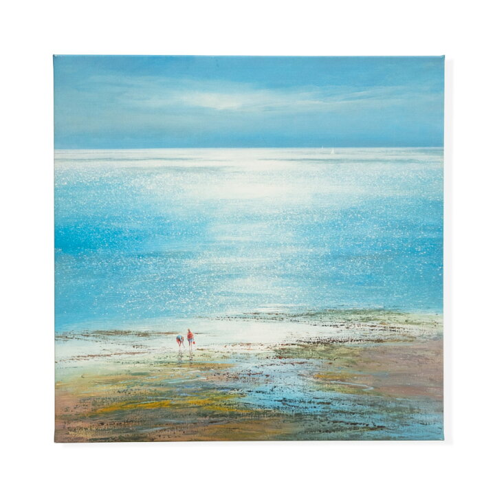 楽天市場 アートパネル ビーチ 散策 風景 キャンパス パネル ビーチ 海 散歩 イラスト 約 W 40cm D 40cm H 2 7cm アート キャンパスアート 絵画 壁掛け プリント 油絵風 浜辺 波 ウォール デコレーション 北欧 インテリア おしゃれ リゾート サーフ