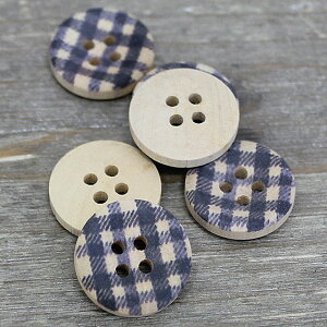 4コ穴プリントウッドボタン丸 直径1.5cm 6個入り sgy-119 【メール便同梱可】( 手芸用パーツ 手芸 手芸用品 手芸材料 パーツ ハンドメイド 材料 素材 button 雑貨 日用品雑貨・文房具・手芸 手芸・