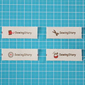 コットン タグ テープ [1.5cm幅][約2ヤード(約182cm)（タグ38個）]sgy-473-b-2y【メール便同梱可】(手芸用パーツ ワンポイント 布タグ タグテープ 手芸材料 パーツ ハンドメイド 副資材 糸 はさみ ボタン ピンクッション ）