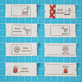 コットン タグ テープ [2cm幅][約2ヤード(約182cm)（タグ38個）]sgy-474-i-2y【メール便同梱可】(手芸用パーツ ワンポイント 布タグ タグテープ 手芸材料 パーツ ハンドメイド 副資材 ピン クッション ハサミ ボタン 糸 handmade）