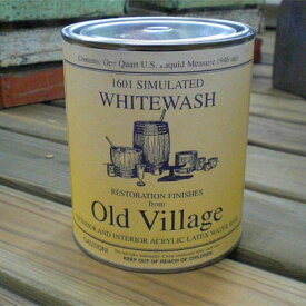 【アウトレット品】オールドビレッジ Old Village ホワイトウォッシュ #1601 473ml屋内 屋外 アクリル100% 水性 エナメル塗料 白 純白 漆喰調 仕上