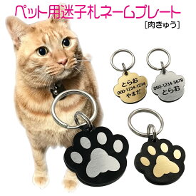 迷子札 プレート 電話番号 小型犬 猫 名前 アクリル製 シルバー ゴールド 肉きゅう【2026改良版】