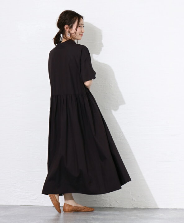 楽天市場 ワンピース レディース スタンドカラー ハイネック ワンピ ロングワンピ 半袖 5分袖 Aライン 切替 ギャザー 2way 前後着用可能 おしゃれ ナチュラル シンプル ワンマイルウェア スタンドカラー2wayワンピース メール便送料無料10 Entree アントレ