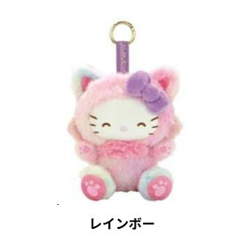 ハローキティ ファインフェイスキャット マスコット キーホルダー ぬいぐるみ ホワイト ミント ピンク ブラック レオパード アニマル サンリオ キャラクター グッズ