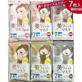 【送料無料】 魅せ色 美フィット マスク 不織布 カラー 7枚入 個包装 ふつう 小さめ 立体 アイリスオーヤマ 血色マスク 女性 立体カラーマスク 不織布マスクカラー プリーツマスク プリーツ立体 素敵 おしゃれ 不織布カラーマスク 不織布立体カラーマスク 顔映えマスク