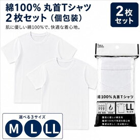【2枚セット 1000円ポッキリ 送料無料】メンズ 半袖 Tシャツ 綿100% 白 丸首 インナーシャツ メンズインナー 肌着 下着 無地 クルーネック コットン 紳士 男性用 通気性 吸湿 春 夏 秋 冬 M L LL シンプル 通勤 通学 男性 個包装 まとめ買い ポイント消化 ポイント消費