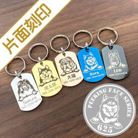 【送料無料】Peeking Face series!ステンレス5種類より選べるペット迷子札（鑑札）中～大型犬用　片面刻印【楽ギフ_名入れ】【楽ギフ_包装】【ギフト_文字入れ_防災_身元確認_ドッグタグ_オーダーメイド】