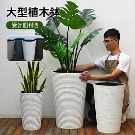 プランター 大型 植木鉢 プランターボックス 軽量 深型 大型プランター 新型プラスチック製 受け皿付き 排水穴付き おしゃれ 置物用 飾り用 ガーデニング用 園芸用品 リビング/玄関/バルコニー/カフェ/店舗/オフィス/ホテルなどに