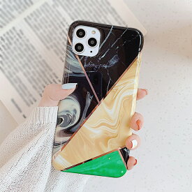 【処分特価】 iPhone 11 Pro 背面ケース ケース カバー ラグジュアリー メッキ 幾何学模様 大理石 おしゃれ 可愛い