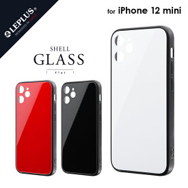 【処分特価】 iPhone 12 mini 対応 ケース カバー ガラス クリア 透明 フラット フルカバー カメラレンズ 保護 指紋軽減 シェル 衝撃吸収 耐衝撃 「SHELL GLASS Flat」 シンプル mst-219-