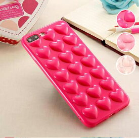 【処分特価】 iPhone6Plus/6sPlus ソフトケース ケース カバー ハート ピンク 綺麗 キレイ ストラップ付き 柔らかい tpu heart インスタ映え キュート プリティ 目立つ 桃色 女の子 女性 女子