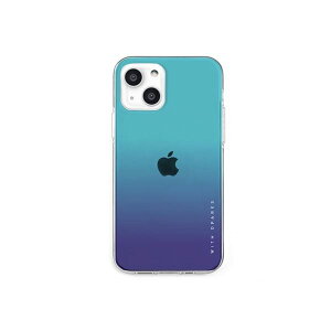 dparks ソフトクリアケース for iPhone 13 グラデーション エメラルドブルー DS21149i13 (メーカー直送)