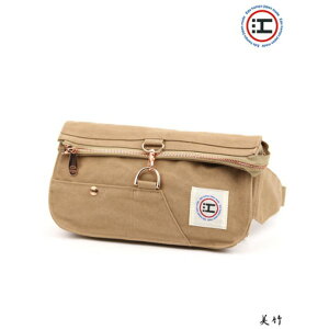 ウエストバッグ ショルダーバッグ 日本製 ベージュ 綿100% 江戸帆布 2WAY ウェストバッグ カバン ストリート タウンユース (メーカー直送)