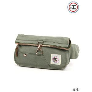 ウエストバッグ ショルダーバッグ 日本製 カーキ 綿100% 江戸帆布 2WAY ウェストバッグ カバン ストリート タウンユース(メーカー直送)