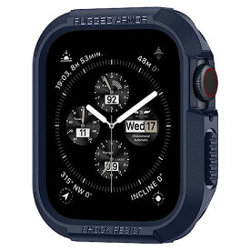 Spigen Apple Watch ケース 45mm | 44mm 【 Series 8 / SE 2 /Series 7 / SE/Series 6 / 5 / 4 対応 】 落下 衝撃 吸収 タフネスデザイン 保護カバー ラギッド・アーマー ACS02224 (ネイビー・ブルー)
