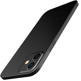 JEDirect 超薄型(0.35mm薄さ) iPhone12 ケース 6.1インチ専用 カメラレンズ 保護カバー 軽量 マット質感 PPハードミニマリストケース ワイヤレス充電対応 (ブラック)