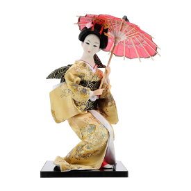 BESTOYARD 舞踊 舞妓 日本人形 日本のお土産 外国人へのプレセント デスクトップ芸者飾り 25cm ミニチュア 誕生日プレゼント 日本土産 オフィスの装飾（黄色）