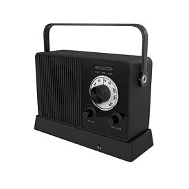 オウルテック テレビ用 ワイヤレススピーカー テレビの音を手元で聴ける ワイドFMラジオ付き 充電しながら使用可能 置くだけ充電 簡単操作 接続距離30mまで ACアダプター2個付き ブラック OWL-TMTSP01-BK