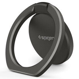 【Spigen】 スマホリング 薄型 落下防止 スタンド機能 車載ホルダー 対応 360回転 スタイルリング 360 000SR24433 (ガンメタル) ブラック