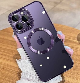 【本体の色・チタニウム金属五色】iPhone 14 pro 用 ケース MagSafe充電対応 一体型レンズ保護 人気 韓国 クリア 耐衝撃 米軍MIL規格 耐久性 SGS認証 カバー ストラップホール付き アイフォン14pro用 カバー 6.1 インチ ケース(パープル)