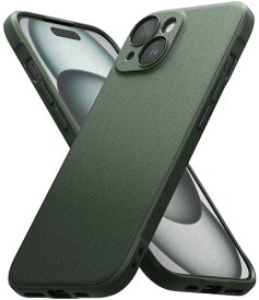 【Ringke】iPhone 15 ケース ONYX TPU 滑り止め 落下防止 耐衝撃 軽量ケース 柔軟ケース スマホケース スマホカバー アイフォン15 (ストラップホール付き) - Dark Green