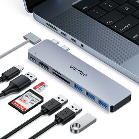 GIISSMO Macbook ハブ Macbook Air Pro 2023 7ポート USB Type C ハブ(サイズ改良) 4K＠60Hz HDMIポート USB 3.0対応 Thunderbolt 3ポート SD/TFカードスロット M1 M2 M3 チップ対応
