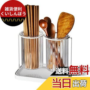 Umlaca 箸立て おしゃれ 箸水切り 箸 フォーク 水切り キッチン箸立て ツール立て キッチン カトラリー スタンド 箸収納管 プラスチック製 キッチン用品 (箸立て-ダブル)