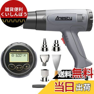 Anesty ヒートガン 液晶に温度調整 熱工具ヒートガン ヒートエアガン 冷却機能 ひーとがん 50-600度 2段階風速