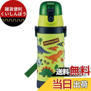 スケーター(Skater) 子供用 ステンレス 水筒 直飲み 480ml ディノザウルス 子供に優しい軽量タイプ 男の子 保冷専用 恐竜 3D立体プリントwaterbottle スポーツボトル かわいい キッズ 子供 こども 水