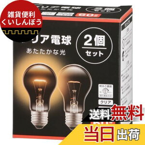 オーム(OHM) 電機 白熱球 白熱電球 フィラメント電球 エジソン電球 調光器対応 E26 60W形 クリア 2個セット LB-D5660C-2PN 06-4741