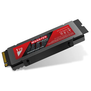 �y���������zMonster Storage NVMe SSD PCIe Gen 4x4 PS5�m�F�ς� M.2 Type 2280 ���� SSD 3D TLC �������K�i ���[�J�[5�N �F�F�u���b�N�A�T�C�Y�F1TB