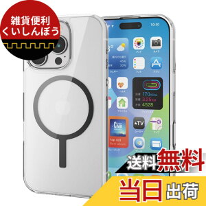 �y���������z�G���R�� iPhone 16 Pro �P�[�X �N���A �}�O�l�b�g MAGKEEP �n�C�u���b�h ���C�����X�[�d�Ή� 4�p�G�A�[�N�b�V���� ���킢�� ������� �u���b�N PM-A24CMAG02BK �F�F�u���b�N