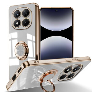 �y���������zLuFiYa �P�[�X �����O�t�� �J�o�[ TPU�f�� �X�^���h�@ �X�}�z�P�[�X �y�� �ϏՌ� ���� �C�菝�h�~ �����h�~ �ԍڃz���_�[ 360°��] �P�[�X �F�F�z���C�g�A�T�C�Y�FXiaomi Redmi Note 14 Pr