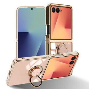 �y���������zLuFiYa �P�[�X �����O�t�� �J�o�[ TPU�f�� �X�^���h�@ �X�}�z�P�[�X �y�� �ϏՌ� ���� �C�菝�h�~ �����h�~ �ԍڃz���_�[ 360°��] �P�[�X �F�F�s���N�A�T�C�Y�FSamsung Galaxy Z Flip7 5G