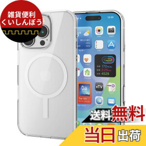 �y���������z�G���R�� iPhone 16 Pro �P�[�X �N���A �}�O�l�b�g MAGKEEP �n�C�u���b�h ���C�����X�[�d�Ή� 4�p�G�A�[�N�b�V���� ���킢�� ������� �u���b�N PM-A24CMAG02BK �F�F�z���C�g