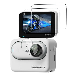 �y���������z�y2+2���Z�b�g�z �Ή� Insta360 Go3 �K���X�t�B���� �X�}�z �ی�t�B���� (2��) + �p Insta360 Go3 �����Y�ی�t�B���� (2��) �y���{���f�ވ��Ɏq���z �p Insta360 Go3 �t�B���� �����K���X�t