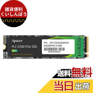 �y���������zApacer �A�y�C�T�[ M.2 SSD �F�F�u���b�N�A�T�C�Y�F512GB