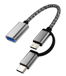 �y���������z�^�C�vc USB�ϊ�USB A to C Micro USB Type-C�A�_�v�^�[�v���O(2in1)�Ή�Apple iPhone15 Pro Max Plus�Ή�iPad Air Mini Macbook USB-C 3.0 OTG�P�[�u���W���b�N�Ȃ��J�[�`���[�W���[�L�[�{�[�h�}�E�X�J��